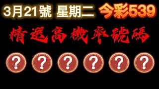 【今彩539】3月21日【二】🎉 賀🎉本期命中6尾｜精選高機率號碼｜ 精選高機率尾數｜🐱招財貓539