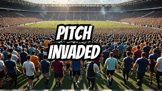 Crowd invades pitch after they threw a bottle to Payet