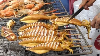 Thai Street Food in Bangkok, Thailand. The Stalls around Central World and Ploenchit