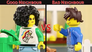 LEGO Good Neighbour VS Bad Neighbour STOP MOTION LEGO Billy's Trash Fight! | LEGO | Billy Bricks