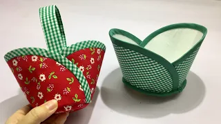 ✳️ How to Sew a Beautiful Basket Bag from Fabric/Multi sewing techniques /DIY Bag