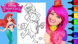 Coloring Princess Ariel The Little Mermaid Coloring Page Prismacolor Markers | KiMMi THE CLOWN