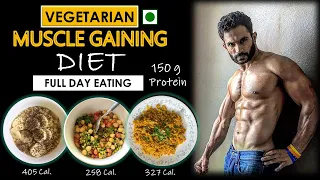 Vegetarian Muscle Building Diet | Full Day Eating | 6 Meals | 150 Grams Protein | ENG SUB