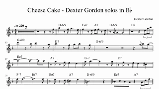 Dexter Gordon - “Cheese Cake” Transcription