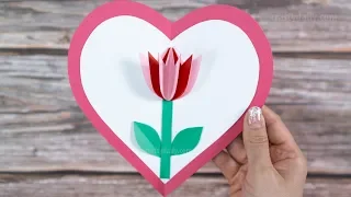 Mother's Day Card Ideas | 3D POP UP TULIP CARD | DIY Flower Pop Up Card | Mother's Day Crafts