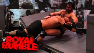 Goldberg Spears Drew McIntyre through the barricades: Royal Rumble 2021 (WWE Network Exclusive)