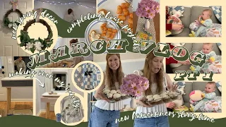 MARCH VLOG pt1: new spring wreath, "fun" homeowner's story time, living room refresh