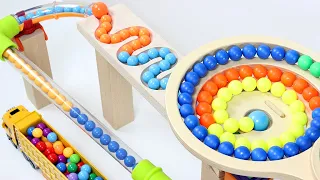 Marble Run ASMR #3 Hape Quadrilla Super Spirals, Haba Track, Tunnel &Colorful Ball, Satisfying Toy