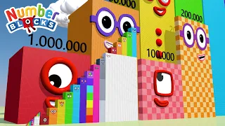 Looking for Numberblocks Step Squad 1 vs 200000 to 7 MILLION Standing Tall Numbers Patterns