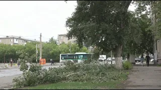 Последствия урагана устраняют в Петропавловске