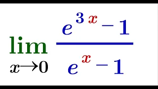 Limit of (e^(3x)-1)/(e^x-1) as x approaches 0