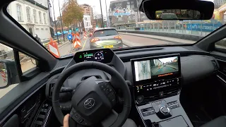 2023 Toyota BZ4X Electric POV Test Drive & Review | 0-100 | Driving in The Netherlands #1