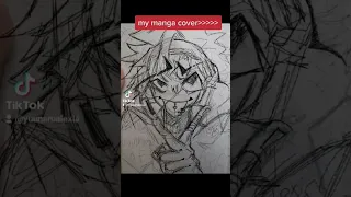 drawing my manga cover tiktok😳 #shorts