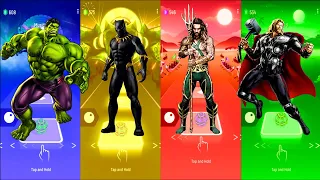 Hulk 🆚 Black Panther Wakanda 🆚 Aquaman 🆚 Thor | Marvel Comics | Tiles Hop Fun Ball