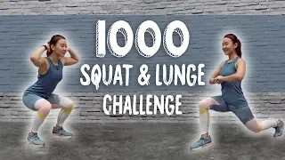 Crazy Burn🔥 1000 Squat & Lunge Challenge | Legs and Glutes | Joanna Soh