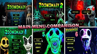 Main Menu Comparison - Zoonomaly Chapter 1 Vs Chapter 2 Chapter 3 Vs Chapter 4 Vs Chapter 5 Vs 6