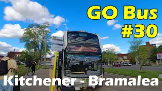 4K GO Transit Route 30 Bus Ride from Kitchener GO to Bramalea GO (Duration 1h 20min)