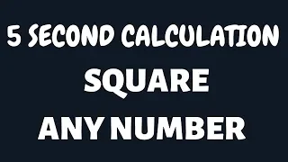 FAST CALCULATION (SQUARE) BY S.G SIR