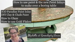 How to use Paint & IOD Paint Inlay to Makeover a Wood Table