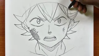 How to draw Asta from black clover | Easy to draw