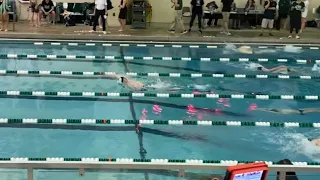 Shane Eckler sets a new pool and team record with a 48.58 in 1back