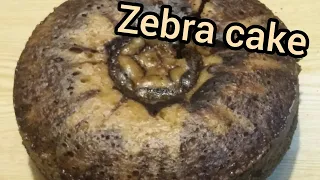 ZEBRA CAKE RECIPE IN REGULAR SAUCE PAN l CHOCOLATE & VANILLA MARBLE CAKE l EGGLESS & WITHOUT OVEN