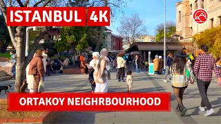 Ortakoy Neighrbourhood Istanbul 2022 18 December Walking Tour|4k UHD 60fps