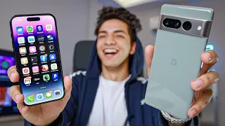 مين البرو اللي بجد؟😂 Google Pixel 7 pro و iPhone 14 pro🔥🔥 مقارنة اجهزة البرو من أبل وجوجل🚨