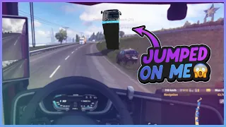 NOOBS on the road #12 - The bus jjumped on me | Funny moments - ETS2 Multiplayer