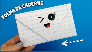 ENVELOPE com  FOLHA de CADERNO | MUITO FÁCIL e RÁPIDO