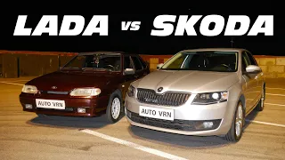 АТМО или ТУРБО? ВАЗ 2114 супер авто vs OCTAVIA A7 1.4T. ГОНКА!!!