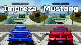 NFS Most Wanted: Subaru Impreza WRX STI vs Ford Mustang GT - Drag Race