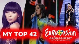 Eurovision 2016 - My Top 42