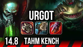 URGOT vs TAHM KENCH (TOP) | 68% winrate, 7/2/7, Dominating | EUW Master | 14.8
