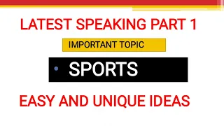 Speaking Part 1 Sports | Intro Que on Sports | IELTS Speaking | Band 9 Guide | Sample Answers