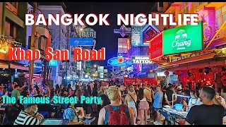 4K | BANGKOK'S FAMOUS KHAO SAN ROAD NIGHTLIFE | THAILAND  2024