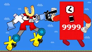 Mario & The Giant Robo Alphabet Lore vs The Giant Numberblocks 9999 | GM Animation