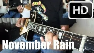 Guns N' Roses November Rain guitar cover with solos (+ Lyrics) HD