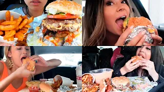 ASMR BEST 🍔 Burgers & some Fries *five guys* Car Mukbang Compilation | Satisfying Big Bites