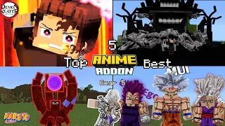Mcpe - Top 5 Best Anime Addon/Mods  Animes Addon Mcpe 1.20 & 1.20.51!!