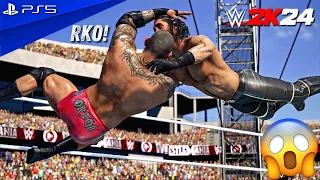 WWE 2K24 - Randy Orton vs. Seth Rollins - WrestleMania 31 No Holds Barred Match | PS5™ [4K60]