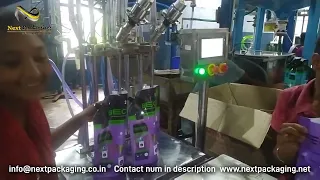 Double head servo based shampoo, detergent  liquid filling machine |  touch screen based filling