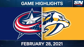 NHL Game Highlights | Blue Jackets vs. Predators - Feb. 28, 2021