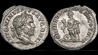 ✅ Денарий, 211 г., Монета Каракалла, 🌏 Denarius, 211, Caesar Caracalla. 🏺