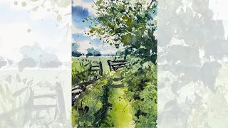 Quick Watercolour Landscape Sketch  #shorts