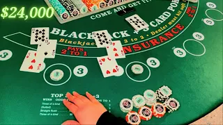 Blackjack ALL IN $24,000 Cash Bets! SHOCKING High Stakes Gambling! #casino #gambling