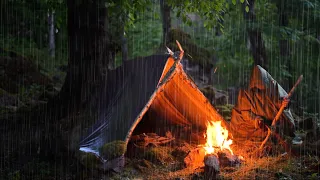 Rainy Weather Survival: Camping Overnight In The Rain