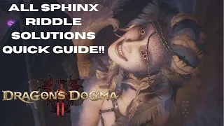 All Sphinx Riddle Solutions! Quick Guide Dragon's Dogma 2!