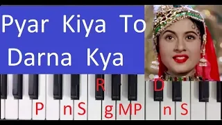 pyar kiya to darna kya - Mughal-e-azam - harmonium piano notes tutorial