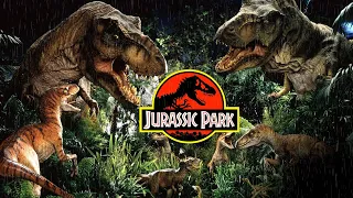 Explore alone in Jurassic park stormy night | creepy sounds in the park